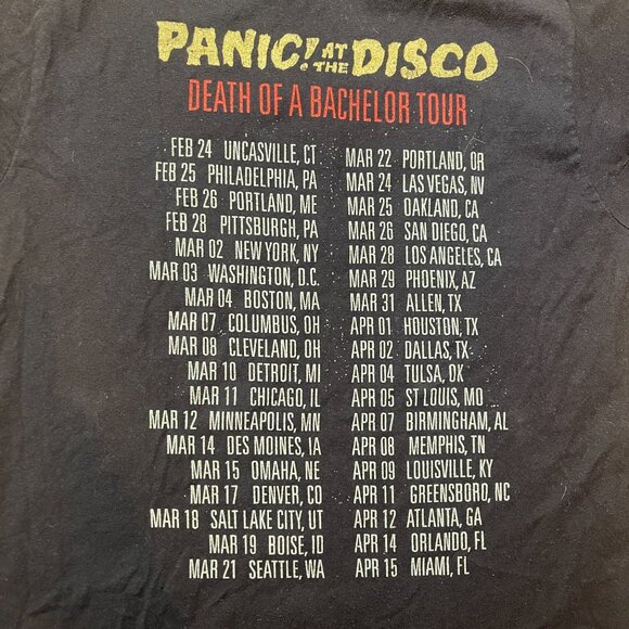 Panic At The Disco 2017 Death of a Bachelor Tour T-Shirt Crew Neck Woman Sz M - Picture 7 of 10